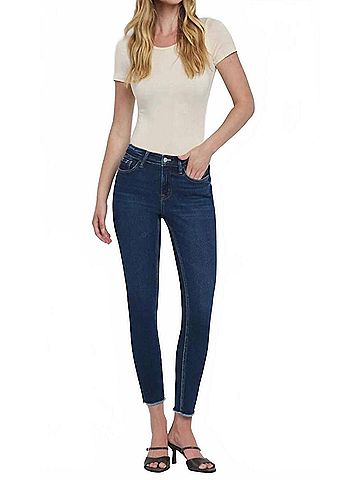 Flying Monkey Mid Rise Raw Hem in Dark Wash (view 2)