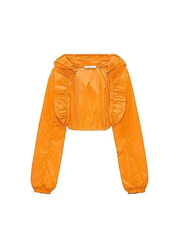 Dorothee Schumacher Women's Sporty Coolness Hooded Armcover Top in Orange (view 1)