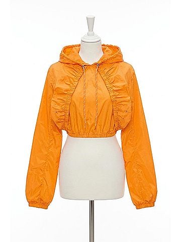 Dorothee Schumacher Women's Sporty Coolness Hooded Armcover Top in Orange (view 2)