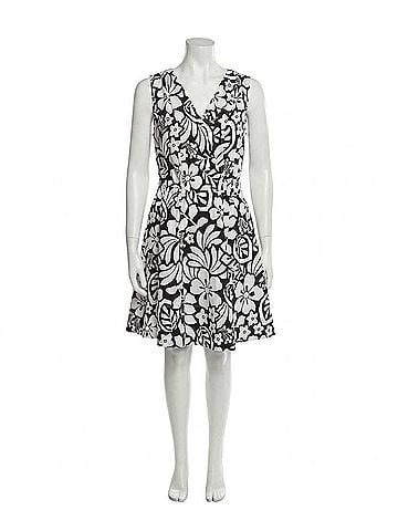 Tyler Boe Emory Floral Sleeveless Wrap Dress in Black/White (view 1)