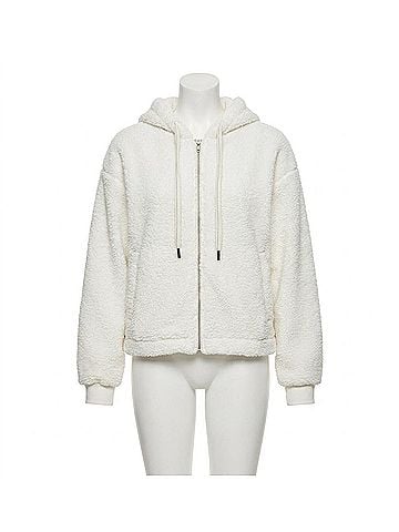 Stateside Double-Face Sherpa Hooded Jacket in Winter Sky (view 1)