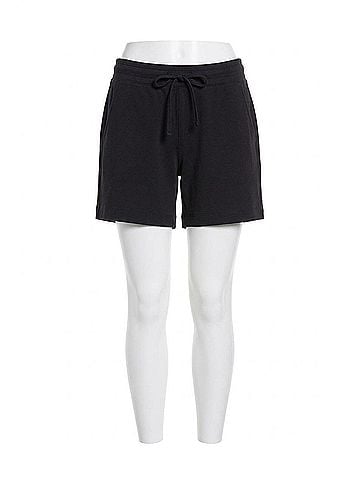 MULTIPLES Drawstring Elastic Waist Pull-On Short in Black (view 1)