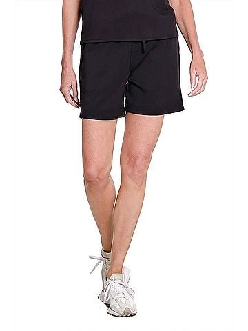 MULTIPLES Drawstring Elastic Waist Pull-On Short in Black (view 2)