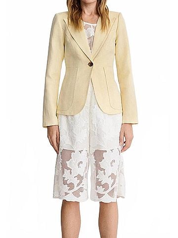 Smythe Patch Pocket Duchess Blazer in Butter (view 2)