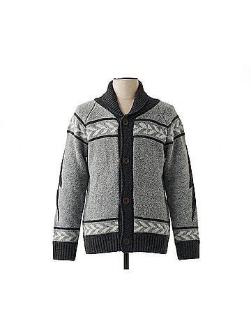 Hatley Boys Rock N Roll Shawl Collar Cardigan 7 Mo in Grey (view 1)