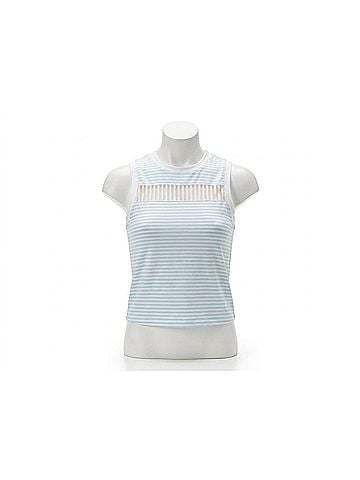 Lucky in Love Riveria Stripe Tank in Blue White (view 1)
