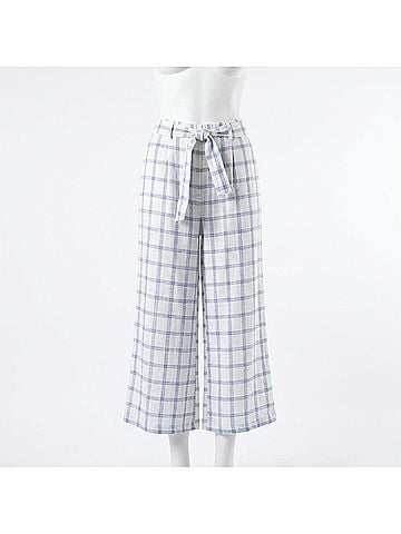 Louise Misha Girl's Amandine Yarn Pants in Blue River Checks (view 2)
