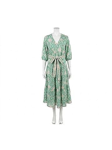 uncle frank The Garden Gala Paisley Midi Dress in Green (view 1)