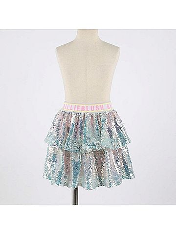 Billie Blush Girl's Sequin Mini Skirt 10 Mo in Beach Glass (view 2)