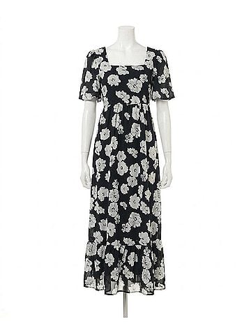 Mikarose Floral Print Dress in Black (view 1)