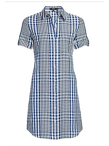 Theory Mayvine Dillon Plaid Shirt Dress in Blue/White (view 1)