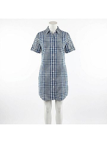 Theory Mayvine Dillon Plaid Shirt Dress in Blue/White (view 2)