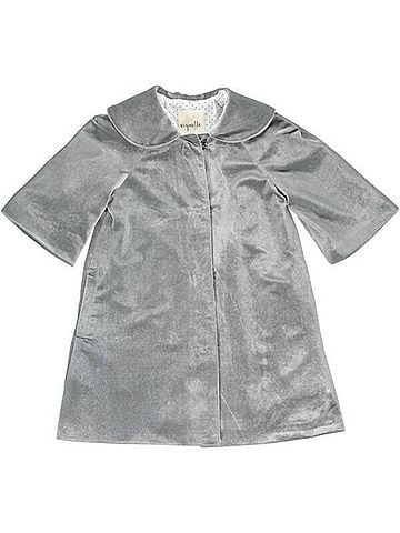 Vignette Girl's Jane Velvet Coat 5 Mo in Silver Grey (view 2)