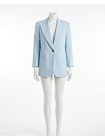 Smythe 90's Oversized Blazer in Powder Blue (view 2)