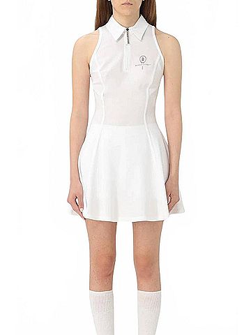 Brunello Cucinelli Women's Stretch-Cotton Piqué Tennis Dress in White (view 2)