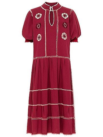 Carolina K Dom Oaxaca Dress in Wine (view 2)