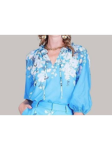 Jade The Serene Flower Top in Sky Garden (view 2)