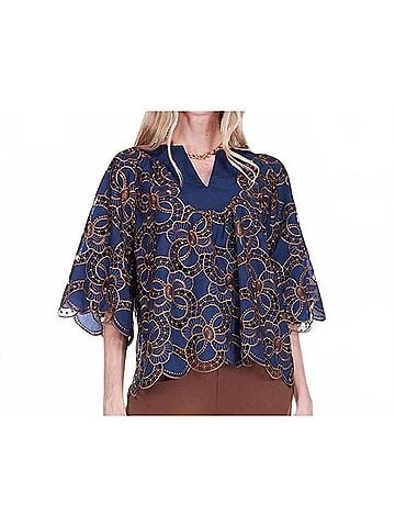 Jade Midnight Empress Blouse in Navy Blue (view 2)