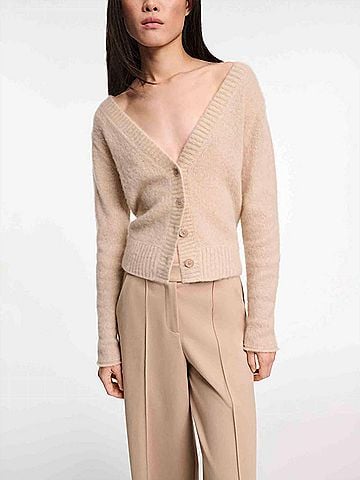 Dorothee Schumacher Fluffy Luxury Cardigan in Beige (view 2)