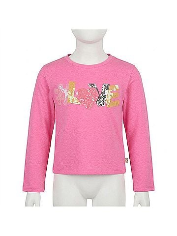 Billie Blush Girls' Love Long Sleeve Tee in Pink (view 1)