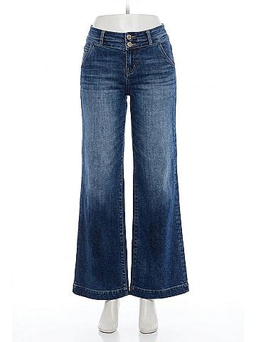 1822 Denim Slim Wide Leg Jean in Medium Wash (view 1)