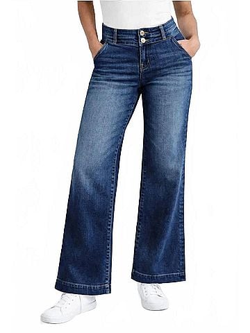 1822 Denim Slim Wide Leg Jean in Medium Wash (view 2)