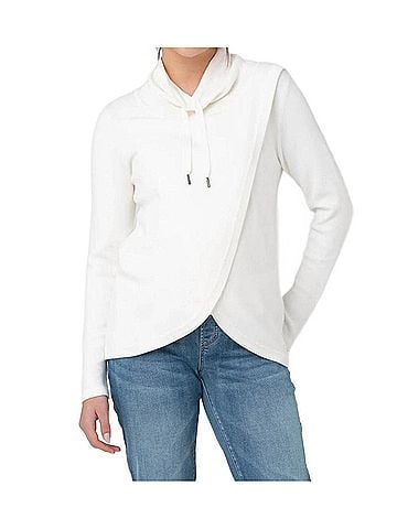 Ripe maternity Cassie Cross Over Nursing Knit in White (view 2)