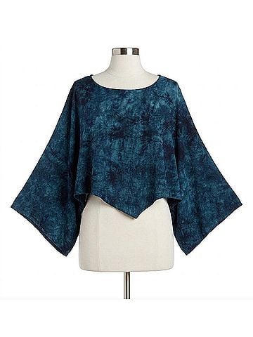 Oh My Gauze! Vanna Boatneck Top in Washed Sapphire (view 1)