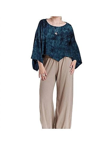Oh My Gauze! Vanna Boatneck Top in Washed Sapphire (view 2)
