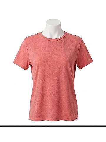PrAna Cozy Up Short Sleeve Crew Tee in Guava (view 1)
