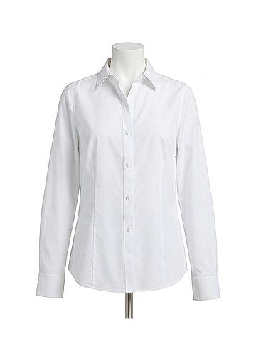 Foxcroft Dianna No Iron Long Sleeve Top in White (view 1)
