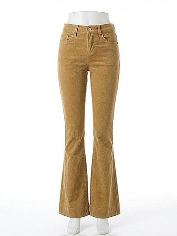 Mica Highrise Velvet Super Flare Jeans in Caramel (view 1)
