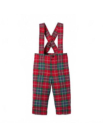 Janie and Jack Baby's Suspender Pants in Red (view 1)