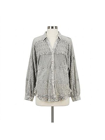 Young Threads Stonewashed Rayon Bat Sleeves Top in Grey (view 1)