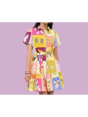 uncle frank The Patchwork Mini Dress in Multicolor (view 2)