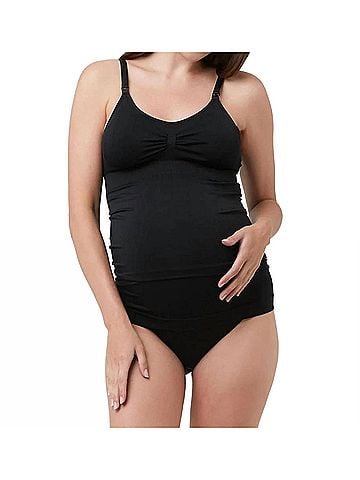 Ripe maternity Seamless Nursing Tank in Black (view 2)