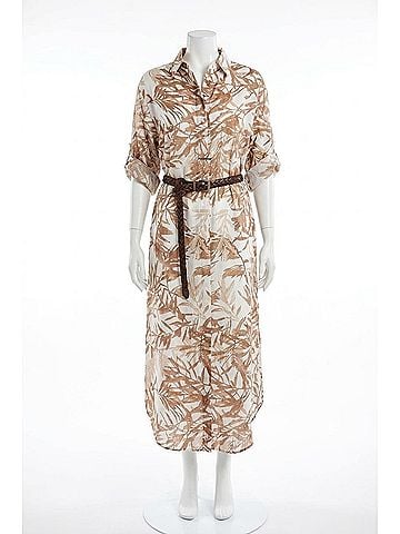 Brunello Cucinelli Women's Shirt Dress in Herbarium Print (view 2)