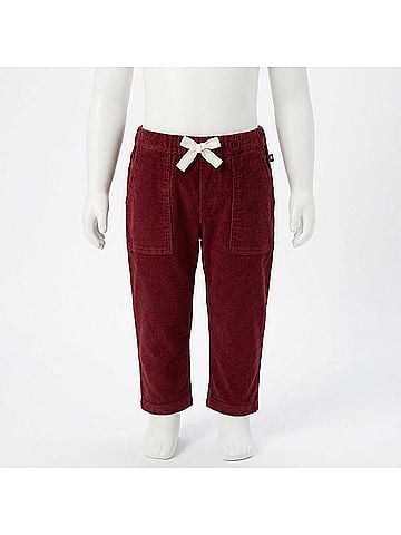 Petit Bateau Boy's Corduroy Pockets Pants in Burgundy (view 2)