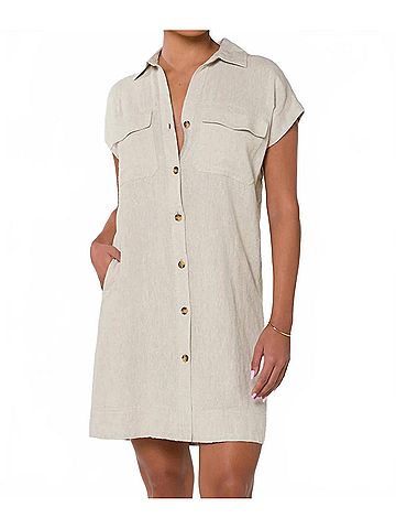 Velvet Heart Deanna Shirt Dress in Rye (view 2)