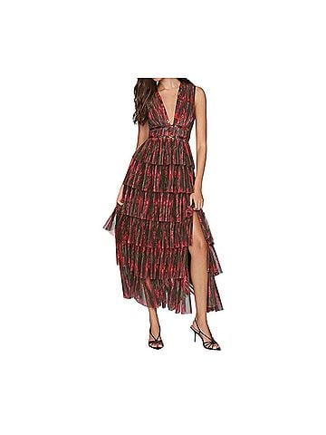 Hutch Women's Amora Maxi Gown in Red Floral (view 2)