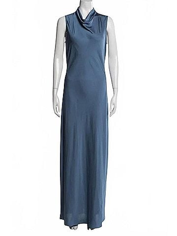 Brunello Cucinelli Veronica Beard Cowl Neck Dress in Blue (view 1)