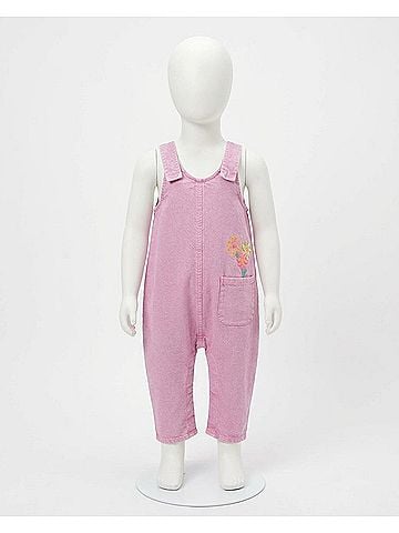 Billie Blush Infant Embroidered Overall in Pink (view 2)