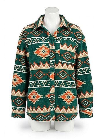 Love Tree The Reyzin Aztec Jacket in Hunter Green (view 1)