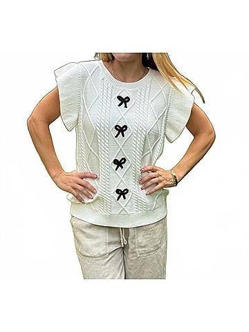 Katydid Collection Allison Sweater in White (view 2)