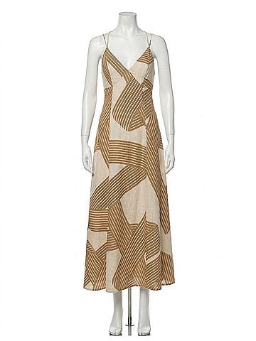 Illa Illa Abstract Art Dress in Camel (view 1)