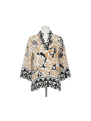 Jade The Isla Ethnic Border Tunic in Tan (view 1)