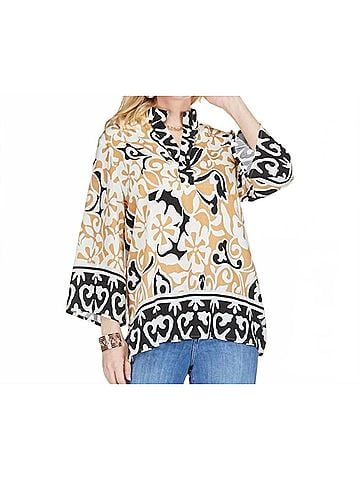 Jade The Isla Ethnic Border Tunic in Tan (view 2)
