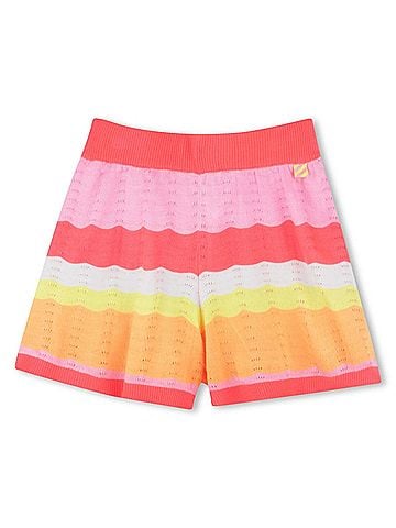 Billie Blush Kids' Knit Striped Shorts in Multicolor (view 1)