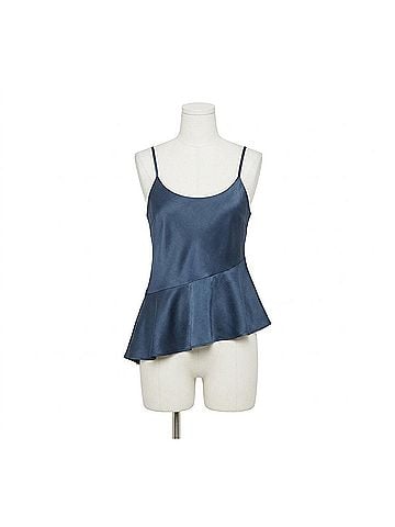 Hutch Asymmetrical Longline Tank Top in Navy Blue (view 1)