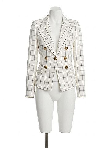Smythe Mini Not A Mini Double Breasted Blazer in Ivory (view 1)
